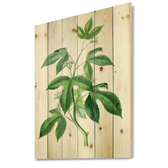 Designart - Vintage Green Leaves Plants V
